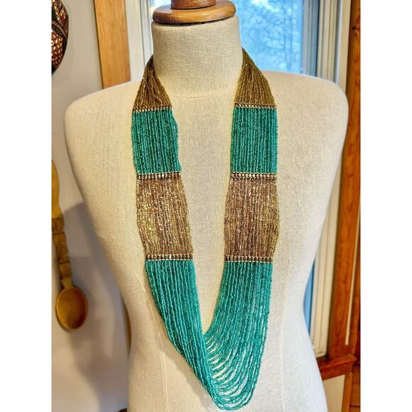 Beaded Waterfall Multistring Necklace - Picture 1 of 6